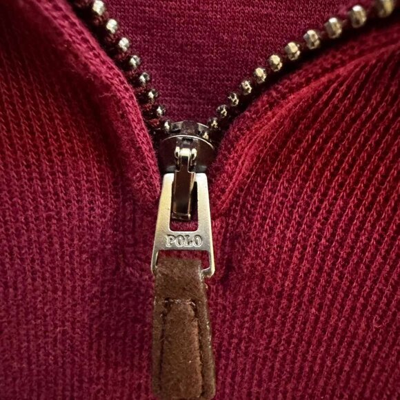 Polo Ralph Lauren Men's Estate Rib Cotton Quarter-Zip Pullover Sweater Maroon L - Picture 6 of 6